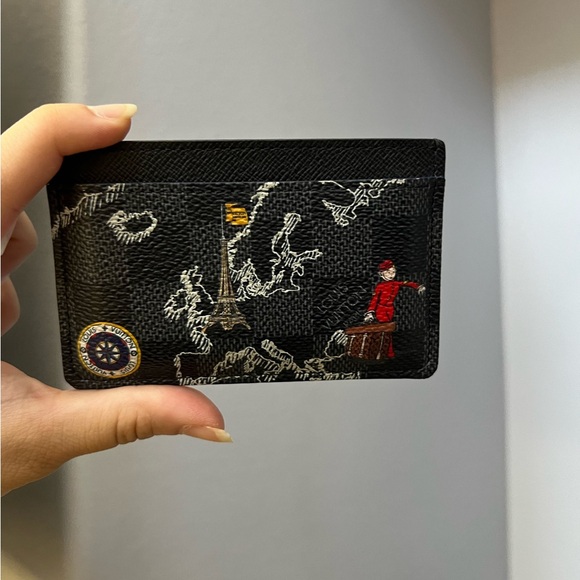 louis vuitton limited edition card holder Louis Vuitton Card Holder Limited Edition Renaissance Map Damier Graphite